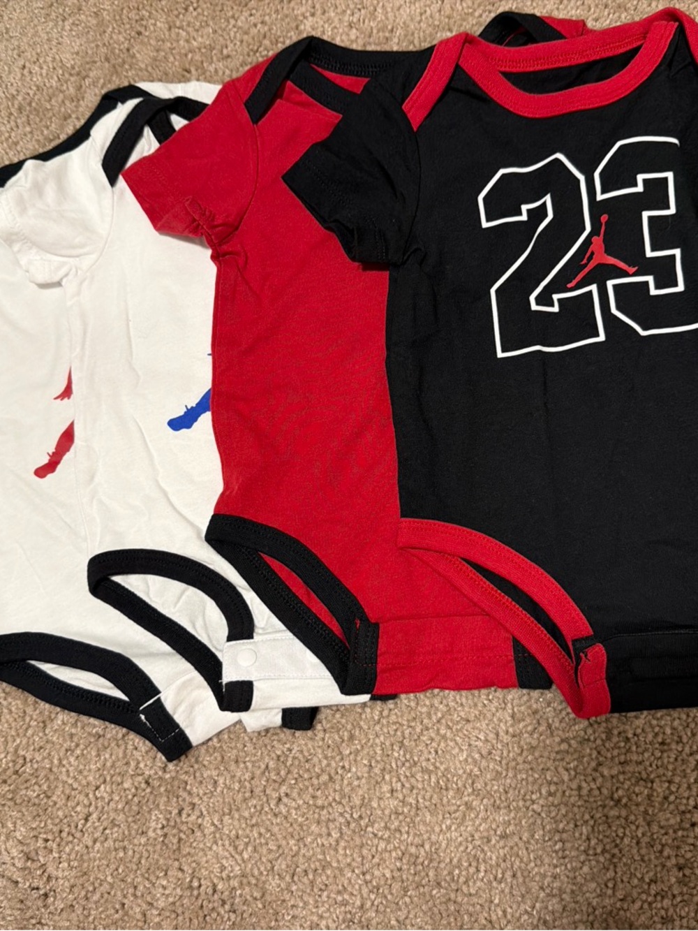 Jordan Kids' Colorblock Tank Bodysuit Set - Black, Red, White
